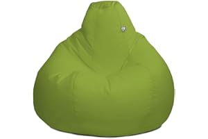 rucomfy Beanbags Extra Large Classic Outdoor Adult Bean Bag Chair. Home or Garden Seating Patio Furniture. Arrives Filled. Water & UV Resistant. Machine Washable - 70 x 110cm (Olive Green)