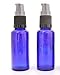 2 x 30ml Blue Glass Aromatherapy Bottle with BLACK treatment pump/lotion pump. Top quality empty brown amber glass bottle suitable for Aromatherapy, Art, Crafts, First Aid, Travel Size Bottle for Beauty Gels, Serums and Lotions