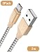 Produktbild Elegear USB C Kabel 3 Stück USB Type C Kabel 2 M Nylon USB C Ladekabel für Samsung Galaxy S9 S8 Note 8, Google Pixel Nexus, Moto Z, LG G6 V30, Huawei P20 P10 Mate10, Sony Xperia XZ, Champagne Gold