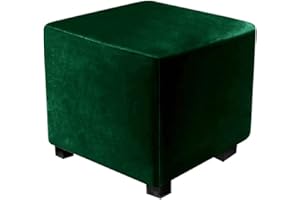 ZZDZW Stretch Samt Ottomane Schonbezug Hocker Quadrat Hockerbezug Bezug Quadratisch Elastisch Benutzt für 38 x 38 x 38 cm Faltbare Aufbewahrungsbox Sitztruhe Sitzwürfel Fußablage