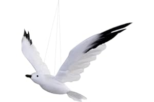NUOBESTY Gaviota Voladora Artificial Colgante Pájaro Espuma Pájaro Estatua Ornamento para Playa Boda Fiesta Suministros M