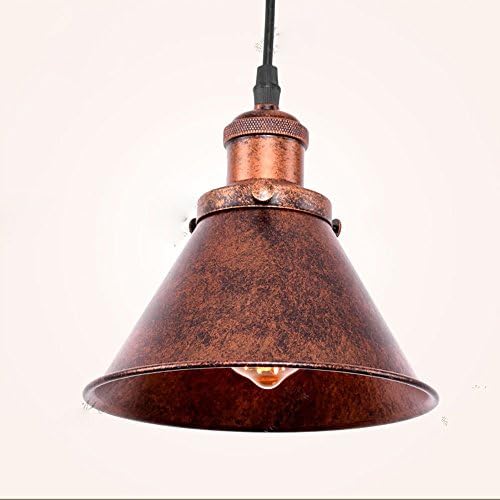 LXSEHN LED American Retro Industrial Wind Iron Single Head Rust Red Chandelier, Creative Restaurant Living Room Bedroom Study Shop Shopping Mall Lamps Pendant illumination Lamps lanterns