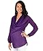 Collared Cowl Neck Chiffon Blouse (M,Purple)