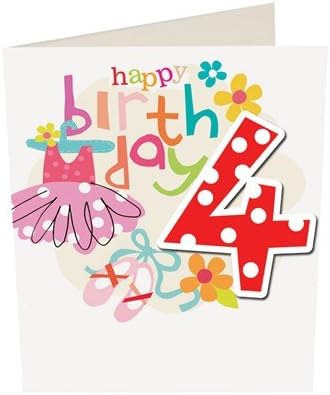 Birthday Card - Caroline Gardner - 4th Birthday Ballerina Dress