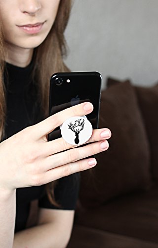 tricase SmartHolder – praktische Halterung / Ständer für Smartphone, Handy, Tablet & e-Reader | universal Griff | 2 in 1 Set: + GRATIS Clip (Hirsch) - 4