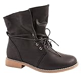  Elara QueenTina Damen Stiefeletten Schnürstiefeletten Chunkyrayan B8530B-KB-Schwarz-41