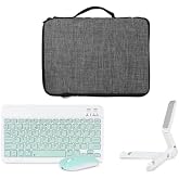 Microcase Samsung S10 FE Plus Tablet Uyumlu Gri &Ccedil;anta + T&uuml;rk&ccedil;e Bluetooth Klavye +Mouse + Standı - Yeşil AL5161