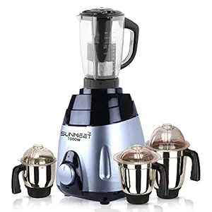 Sunmeet 1000 Watts Mixer Juicer Grinder with 4 Jar (1 Juicer Jar,1 Medium Jar,1 Large Jar and 1 Chuntey Jar) Direct Factory Outlet, Save On Retailer Margin.-Re Make in India 100% Copper.
