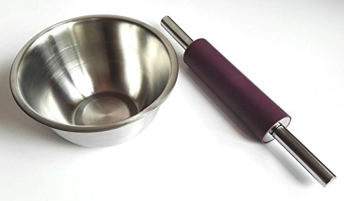 Life Style – Teigroller von Silikon Antihaft und Edelstahl – 40 cm – Rollen Sie Ihren Teig überall Gleich Dick – Violett - 6