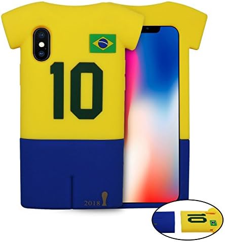 iPhone X Case, Kula Football Shirt Designed Shockproof Protection Case, Anti-Scratch Soft Silicone Case Cover Protection for iPhone X - Brazil