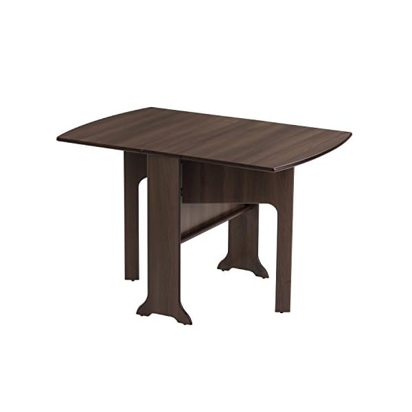 Mood Furniture HEATPROOF DEnd Gateleg Drop Leaf Table in Walnut - Folding Table for Small Spaces - Tufftop Heat Resistant Surface - Dining or Kitchen - 22x79X76Hcm Closed 117x79X76Hcm Open - Seats 6 - Image 3