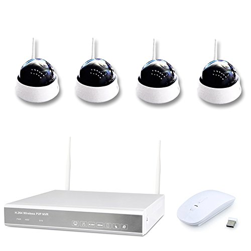 '4 Canales WiFi dvr634 - 2 "amgocam P Videovigilancia (1TB Disco Duro) con 4 x 940 NM HD Dom de cámara