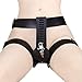 Produktbild Hanyi Damen Leder Keuschheitsgürtel Unterhose mit Schlösser Einstellbar G-String Tanga Unterwäsche, Schwarz