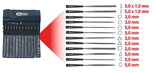 KS Tools 140.3050 Nadelfeilen-Satz mit Kunststoffheft im Etui, 12-teilig - 2