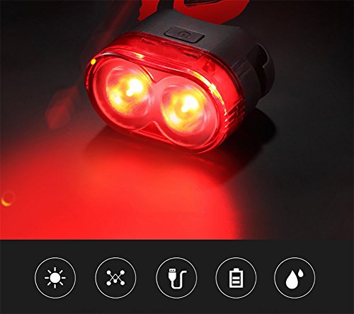 Preisvergleich Produktbild RUIX Fahrradrücklicht USB Ladewarnleuchte