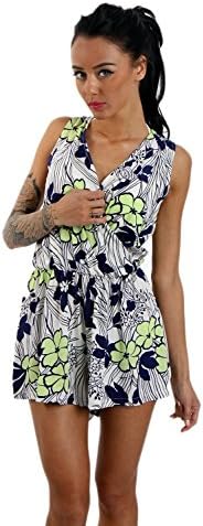 URBAN MIST Floral Print Wrap Front Beach Playsuit Extra Large