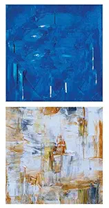 Backdrop Surfaces Flatlay Tabletop Photography Board of 24x24 INCHES, 6MM Thickness, 2 Sides Design for Jewellery, Food, Small Product Photography (BS-927 Canvas, Brown Blue)