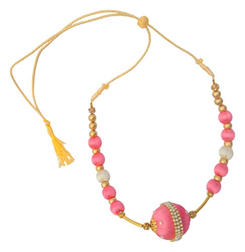 Hope Kiosk Pink Silk Thread Strand Necklace for Women (HK10)