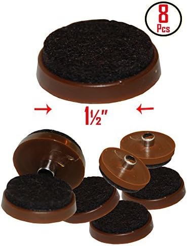 1 1/2'' Brown Nail-on Felt Pads โ Firm Hold โ Prevent Scratches on Hardwood, Ceramic and Linoleum Floors โ Wood Floor Protector โ Easy to Install (8 Pieces)
