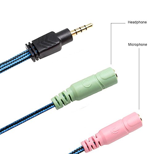 Cavo Adattatore, ENVEL 3,5mm Sdoppiatore Cuffia Y Jack per Microfono e Cuffie [ 2 Femmine prese su 1 Maschio jack ] per PC PS4 Xbox One Auricolare Smartphone Tablet MP3 Altoparlanti