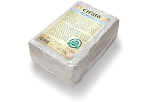 ‎CREATO Creato Z9414 - Töpferton unschamottiert, 5 kg in weiss, geschmeidig und leicht zu verarbeiten, ohne Schamottanteil, lufthärtend und brennbar, für Töpferscheibe geeignet, 22 x 15 x 7 cm