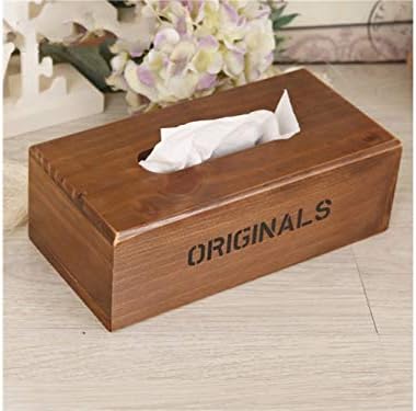 GYPO Car Tissue Box Rectangle Solid Wood Tissue Storage Box Tissue Napkin Case for Home and Restaurant(Brown) Hotel Tissue Cover