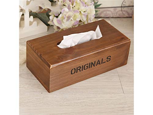 GYPO Car Tissue Box Rectangle Solid Wood Tissue Storage Box Tissue Napkin Case for Home and Restaurant(Brown) Hotel Tissue Cover