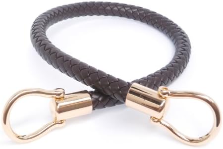 Dark Coffee 13mm Width DIY Handbag Accessories Braided Pu Leather Purse Handles Handbag Straps Detachable Bunckles Length 23.6 Inches