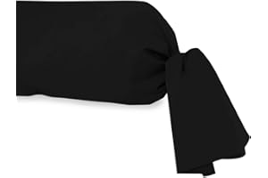 Soleil d'ocre, Taie de traversin en Coton 57 Fils 45x205 cm UNI Noir, par Soleil d'Ocre