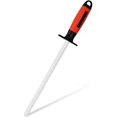 Wisebom Professional Knife Sharpening Rod Ceramic Chaira Diamond Chaira (400/1000 Grit Size) Steel Knife Sharpener Ideal for