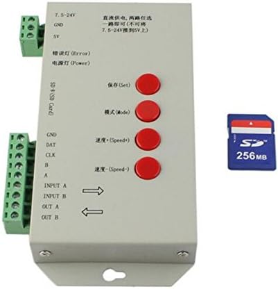 Professional LED Pixel Controller T1000S SD Card Control 5-24V 5V 24V for LED Strip Light Module Pixel Lights Single Double Line Chips Lighting Ribbon Panel, Supports 2048 pixels