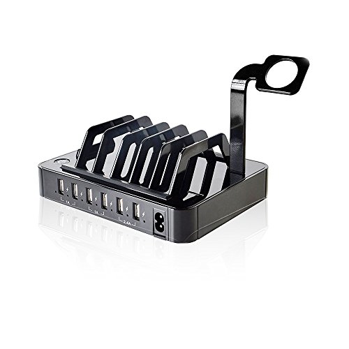 Ladestation, AOLOX 6-Port USB Desktop Ladegerät Organizer für USB-Charged Gerät - 2