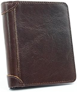 Men's Wallet, DouLukit Soft Genuine Leather Vintage Three Fold Short Wallet Credit Card Holder Money Organizer Purse with Mulitple Card Slots (Coffee)