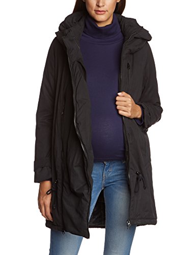 MAMALICIOUS Women's TIKKA CARRY ME PADDED JACKET Long Sleeve Maternity Coat, Black (Black C-N10), Size 14 (Manufacturer size: Large)