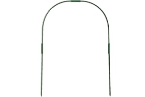 MISNODE Lot de 6 cerceaux de serre de jardin avec piquets amovibles, tuyau de support de plantation en U fendu, tunnel de culture, cage de support pour plantes, arcs