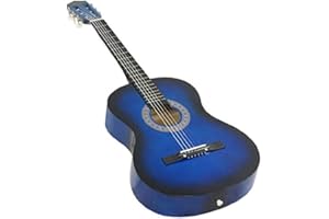 DIVA GROUP 38 Inch Full Size Acoustic Guitar Cutaway Design Hardwood Finish & Steel Strings (Blue)