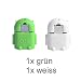 Produktbild KRS A1 Weiss /Grün - USB OTG Robot - otg Adapter Micro-USB-Stecker Typ B / USB-Kupplung Buchse Typ A OTG Android Roboter Robot -USB Adapter für Huawei Ascend Mate Mate 2 P6 P6S Samsung Galaxy S2 I9100 I9105P S3 I9300 I9305 Note N7000 Sony Xperia Z1 L39h Z1f Honami Mini Compact ZL L35i Tablet Z Huawei MediaPad Honor 6 7