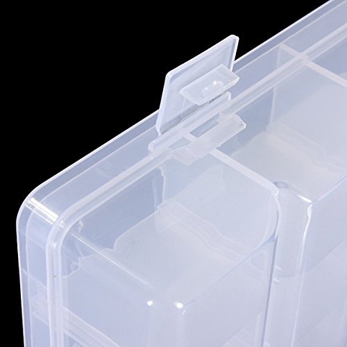 westeng 1 Verstellbare 24-grid Transparente Jewelry Organizer Box Container Fall mit herausnehmbaren Trennwänden - 4