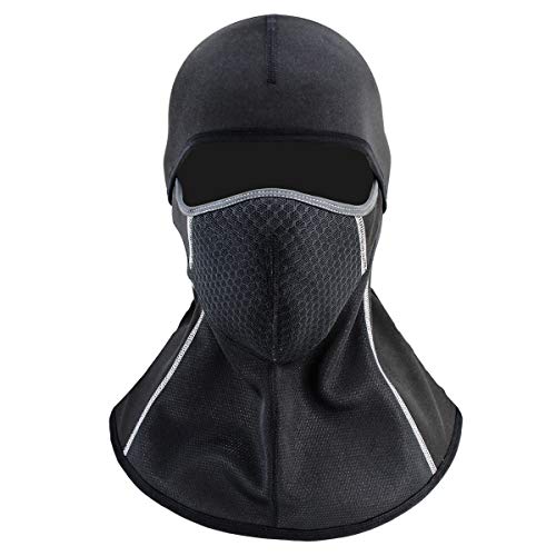 cjixnji Maschera passamontagna,Moto Maschera Nero Sciarpe da uomo in caldo pile invernale antivento maschera da sci impermeabile per sport all'aria aperta per sci, ciclismo, trekking, motociclette
