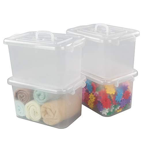 Bblie Scatola Portaoggetti con Coperchio, Set di 4 Scatole (Medio)