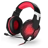DISEÑO CÓMODO: En este auricular para juegos, todos los puntos de contacto están fabricados con materiales suaves pero duraderos, con una banda ajustable extremadamente suave y un cojín de proteínas con ventilación para una mayor comodidad.Las orejeras grandes y cómodas que están fabricadas con el último material cómodo de cuero de proteína brindan una excelente experiencia de juegos para un uso prolongado.