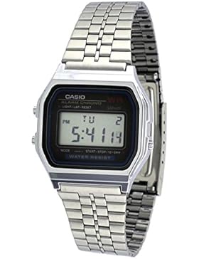 Casio Unisex Digital mit Edelstahl Armbanduhr A159WA 1D