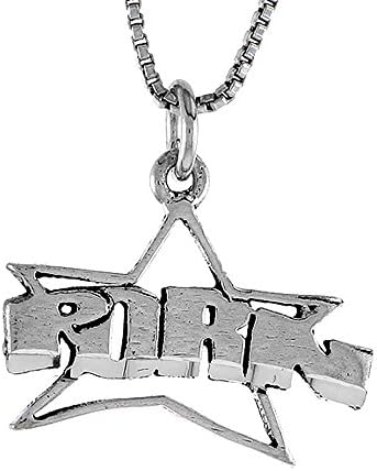 Sterling Silver PRON STAR Word Necklace w/ 46CM Box Chain