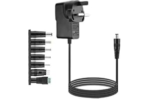 RUOVXWU 5V 2A Power Supply Adapter,Universal AC to DC Power Adapter 100-240V with 7 Tips DC Plug Adapters AC Charger for LED Strip Lights, Android, TV Box, Router, Speaker and Tablet more 5V Home Appliances