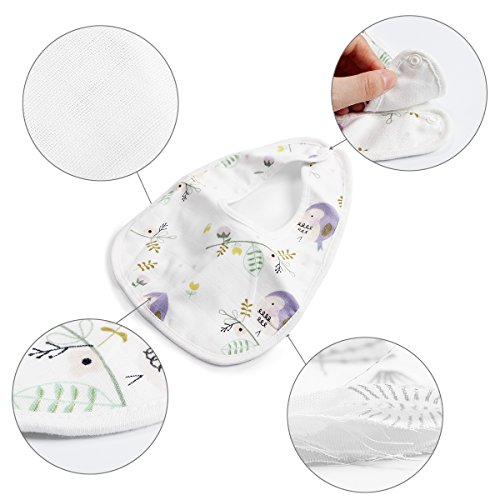4er Baby Newborn Bib Mull-Lätzchen Muslin Bandana Dreieckstuch 100% Baumwolle Sabbern Spucken - 7