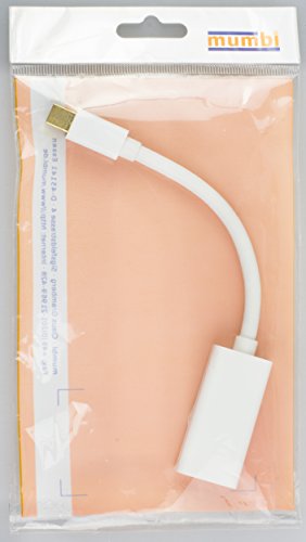 mumbi Mini DisplayPort HDMI Adapter Kabel – Mini DisplayPort Stecker zu HDMI-A Buchse – vergoldete Kontakte – Adapterkabel 10cm weiss - 7