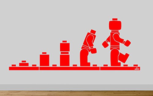 Juko Lego Evolution Wall Sticker Bedroom Decal Small 57cm Wide. Red