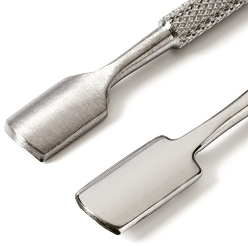 Nagelhautschieber und Nagelreiniger Set | Profi Nagel Werkzeug aus Rostfrei Edelstahl | 2-seitig Metallspatel zur Nagelpflege Maniküre, 2 stück - 2