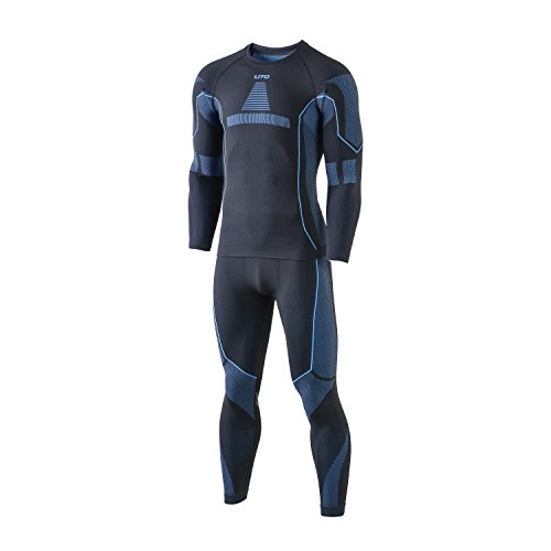 Preisvergleich Produktbild Selighting Herren Funktionsunterwäsche Thermo Skiunterwäsche Warme Unterwäsche Set für Ski Radsport Fitness Laufen (XL, Blau)