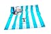 Produktbild Funny Tree® Mikrofaser Badetuch XL 90x180 cm (türkis gestreift) schnelltrocknend, antibakteriell, platzsparend | Reise Camping Backpacker Sport Strand I Saunatuch Reisehandtuch Strandlaken Duschtuch